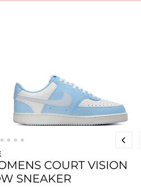 Nike Womens Court Vision Low in Light Blue and White